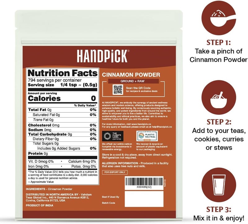 Handpick مسحوق القرفة الطبيعي 100% - 397 جرام - Image 3